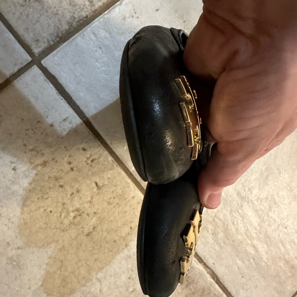 Tory Burch black leather flats - Picture 2 of 4